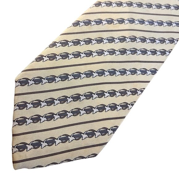 Christian Dior Yellow Silk Patterned Tie - Picture 5 of 6